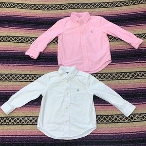 Ralph Lauren button down 3T. Set of 2. Pink and white. 3T Ralph Lauren Jeans